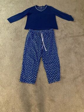 Liz Claiborne Navy Blue Polka Dot Pajama Set